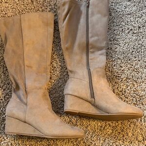 Style & Co. Women's Beige Wedge Boots